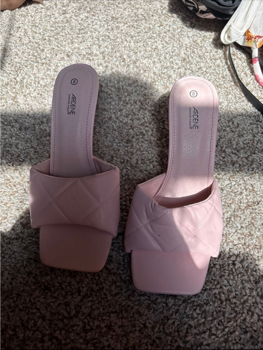 Ardene Blush Quilted Slide Mules